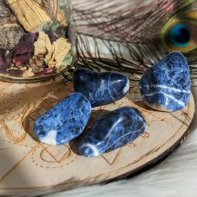 Stunning Grade A Blue Sodalite Tumbled Stones ~ Set of 4