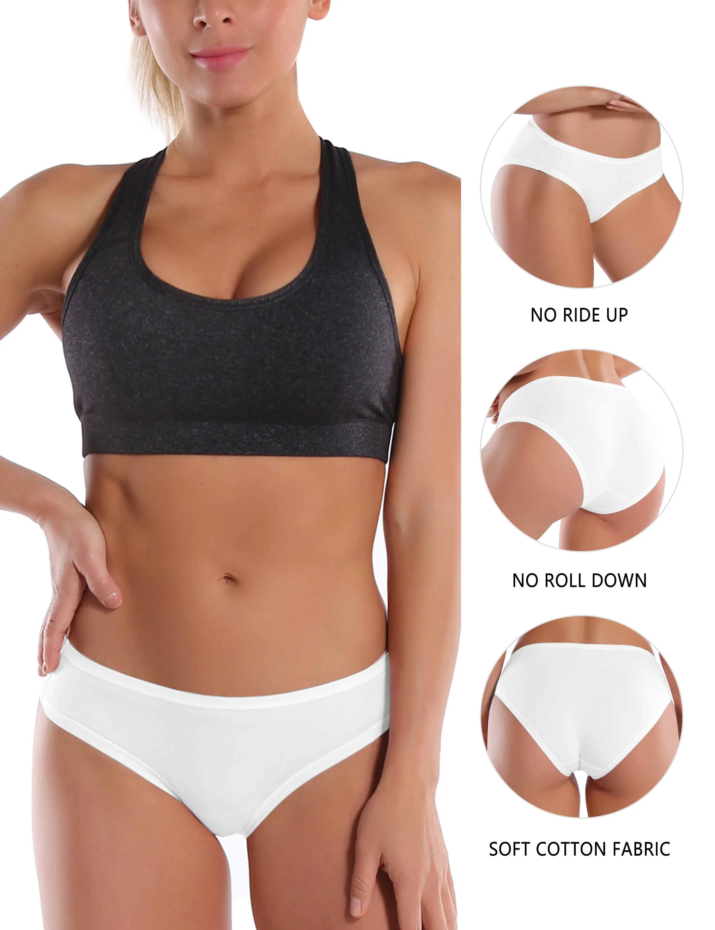 Super Soft Modal Sports Bikini Underwear white_yogastudio