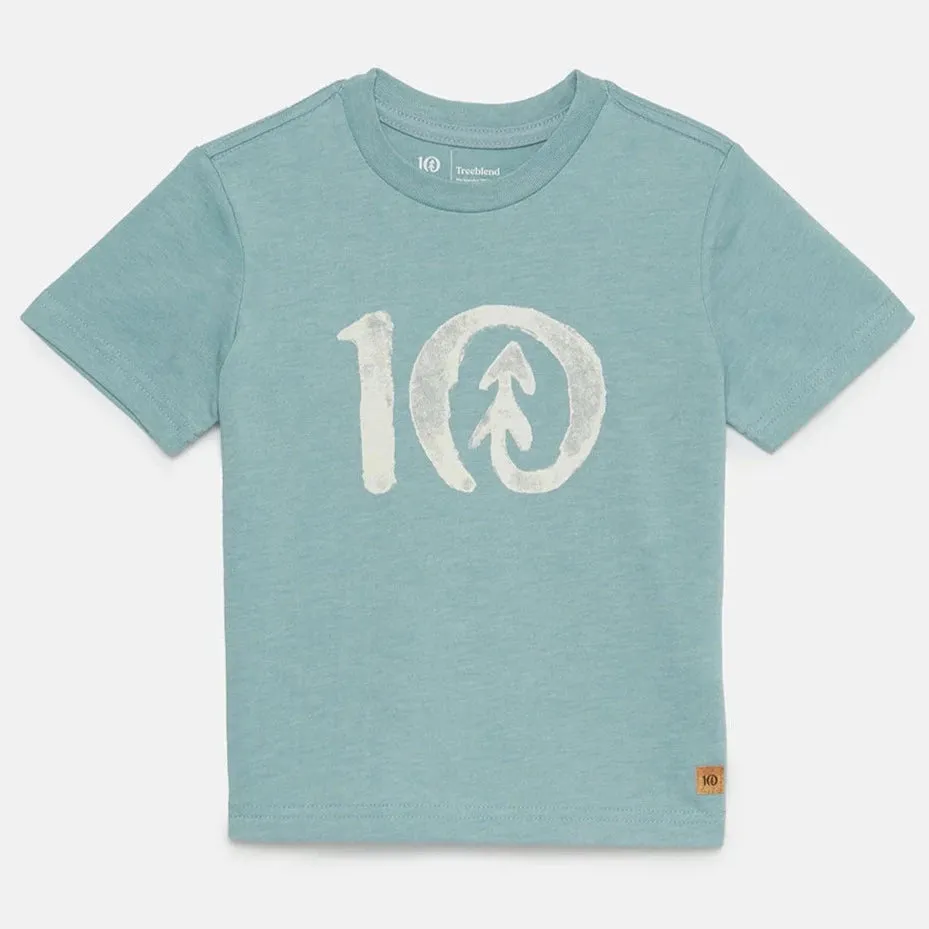 tentree Tourmaline Blue Heather Watercolour Ten Kids T-Shirt