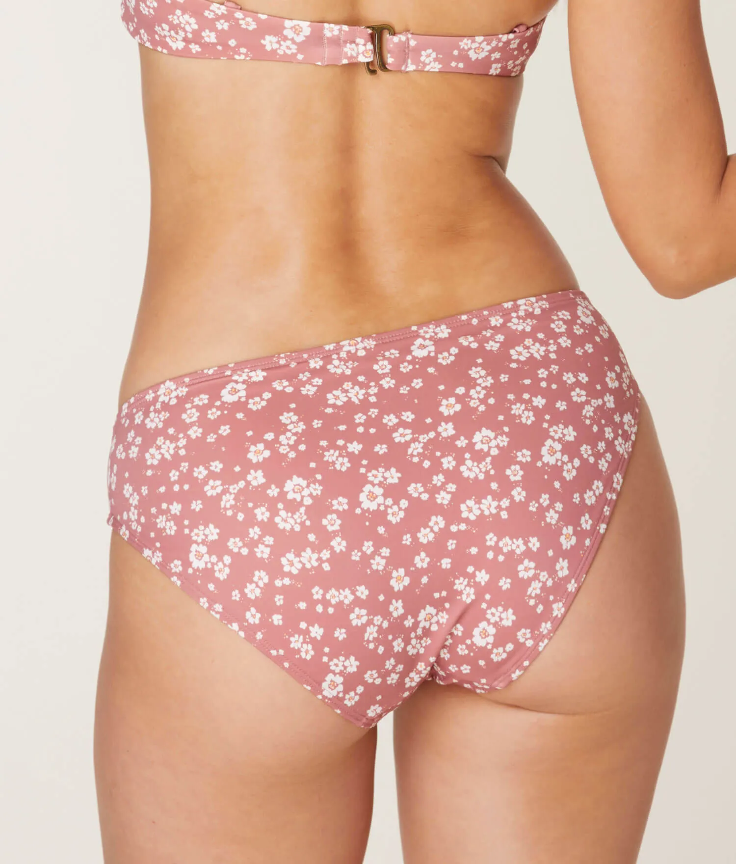 The Bikini - Bottom - Eco Nylon - Ditsy Floral Rose