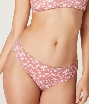 The Bikini - Bottom - Eco Nylon - Ditsy Floral Rose