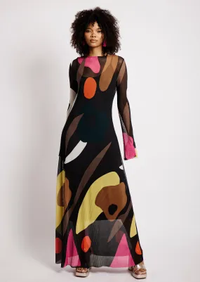 The Maxi Printed Plisse Dress