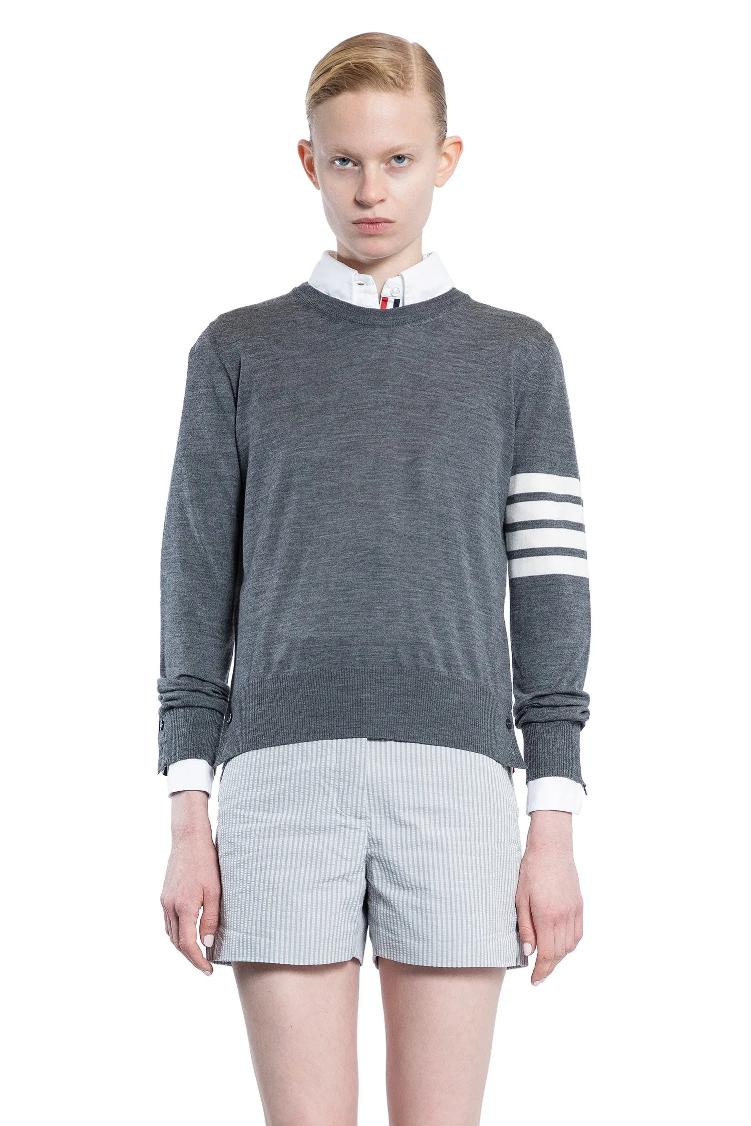 THOM BROWNE WOMAN GREY KNITWEAR