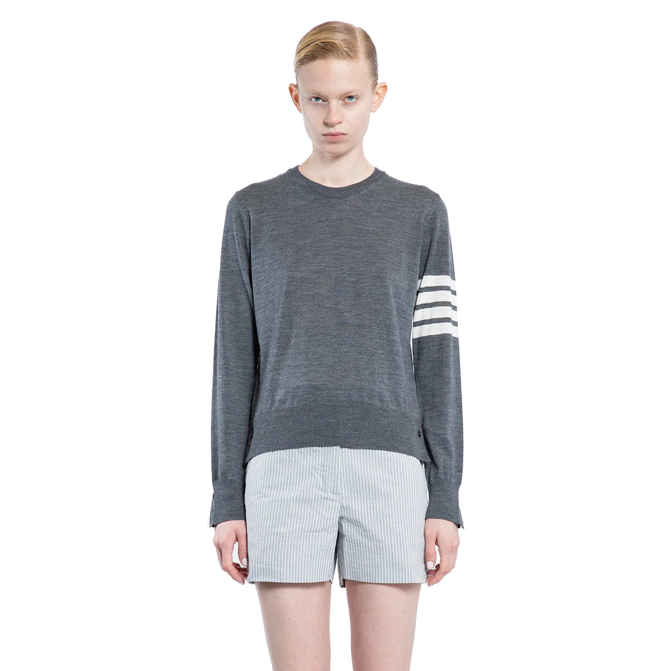 THOM BROWNE WOMAN GREY KNITWEAR