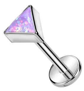 Triangle Purple Opalite Titanium Threadless Labret