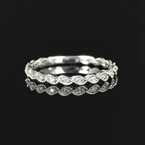 Vintage 14K White Gold Diamond Band Ring