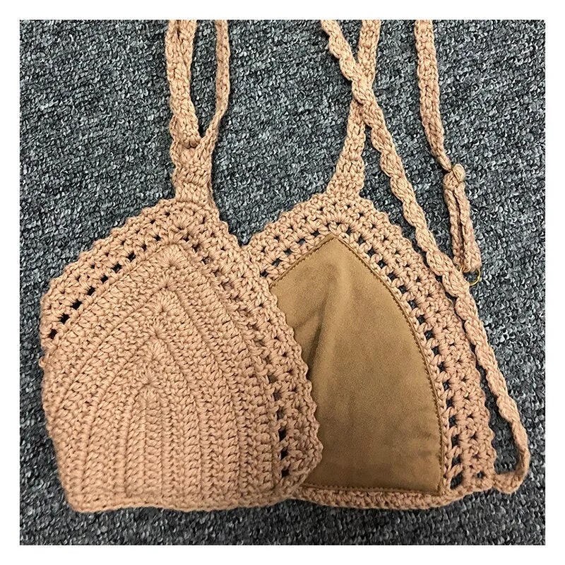 Wellen und Sand handgefertigtes Häkel-Bikini-Set