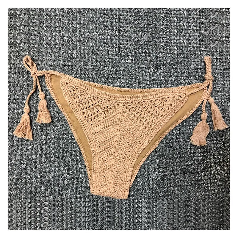 Wellen und Sand handgefertigtes Häkel-Bikini-Set