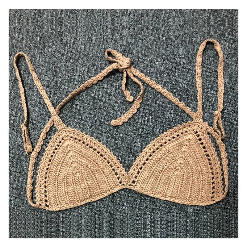 Wellen und Sand handgefertigtes Häkel-Bikini-Set