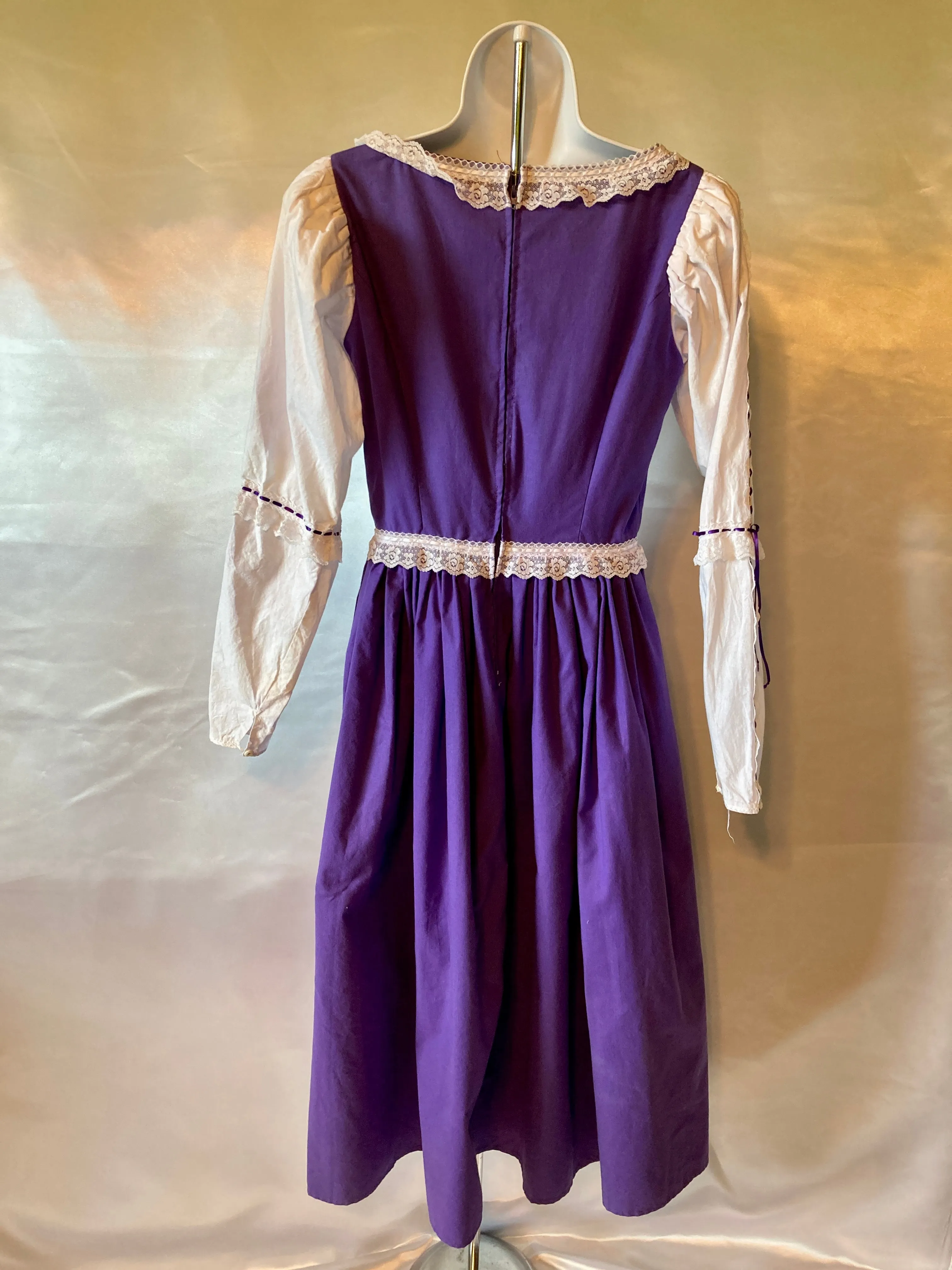 Western Pioneer Purple Sm Dress, Ladies Melodrama 70's Hippie Costume