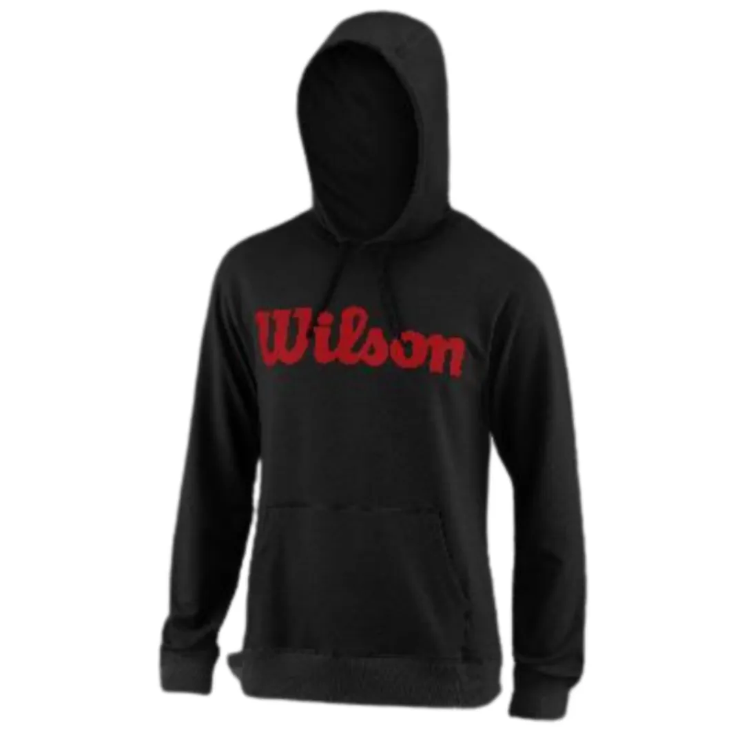 Wilson Script Cotton Hoody - Black/Red