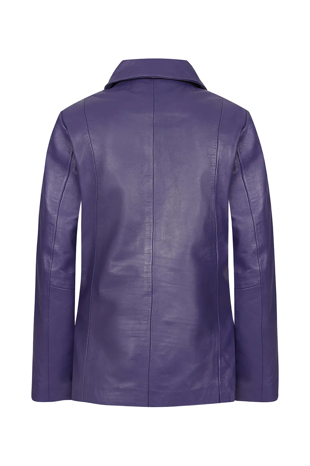 Women's Classic Purple Real Leather Jacket - DEBBIE